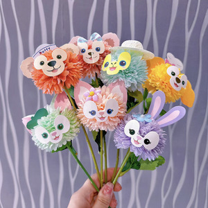 Chrysanthèmes artificiels en forme de balle de ping-pong, fleurs de 25 cm, décoration de mariage et de maison, fausses fleurs - Product Image 3