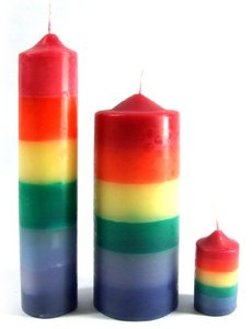 Personalizado hecho a mano del arco iris <span class=keywords><strong>de</strong></span> color Pilar <span class=keywords><strong>7</strong></span> Chakra velas al por mayor - Product Image 2