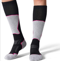 Chaussettes de ski colorées pour adultes, chaussettes de sport de plein air, chaussettes de randonnée épaisses et chaudes, chaussettes longues en laine mérinos pour hommes