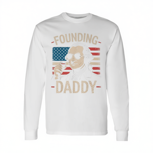 Camiseta de manga larga Founding Daddy 4Th July George Washington - Product Image 2
