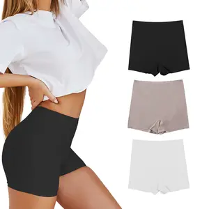High Quality Breathable Cotton Ladies Boxer Panties Plain Colored Women Shorts Comfortable Seamless with Mid-Waist Rise