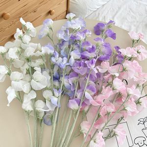 Fleurs artificielles Yasunobu en soie, branche unique, blanc laiteux, rose nacré, violet clair, pour mariage et décoration intérieure - Product Image 3