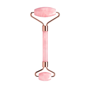 Ensemble de rouleaux de jade en quartz rose de haute qualité, outil de massage pour le cou et le visage, outil de beauté multifonction en forme de cœur - Product Image 2