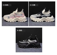 Sepatu Kasual Wanita Korea Terbaru Hongyan, Model Daddy, Permukaan Jala Bernapas, Cocok untuk Olahraga