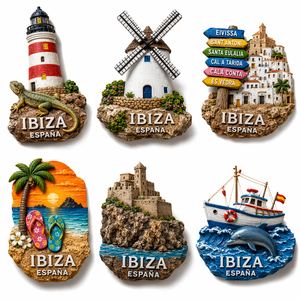 Imanes de Resina 3D Coloridos con Diseño Personalizado de Playa y <span class=keywords><strong>Pueblo</strong></span>, Recuerdo de <span class=keywords><strong>España</strong></span> para Tiendas de Resorts, en Paquete de Set - Product Image 1