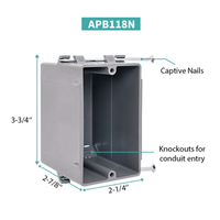 Boîtier de jonction PPO 1 poste Shanghai Linsky US ETL APB118N 2-7/8" de profondeur, fixation à clou captif pour câble non métallique