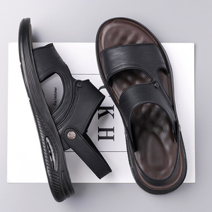 Sandalias de Cuero para Hombre, Nuevas, 2026 |   Zapatillas de Playa Casuales de Cuero Genuino con Suela de Goma Antideslizante y Resistente al Desgaste para Hombre - Product Image 1