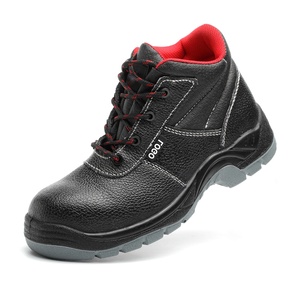 Zapatos de seguridad industriales de alta resistencia <span class=keywords><strong>para</strong></span> hombres <span class=keywords><strong>Botas</strong></span> de trabajo de goma de cuero con punta de acero de corte alto con tapa de trabajo en frío y caliente de PVC resistente - Product Image 3