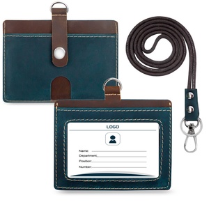 Porta Tarjetas de Identificación de Cuero Boshiho de Colores Mixtos con Correa para Tarjetas de Visita e Identificaciones de Empleados - Product Image 2