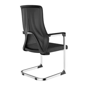 Ergonomic Office <b>Chair</b> Black Fixed Armrest Cantilever Base Conference Room Use - Product Image 2