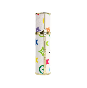 Mini atomizador de perfume de 10 ml, botella de spray recargable, dorada, textura de cuero rosa, portátil, botella de perfume con detalles de cristal. - Product Image 5