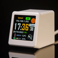 Station météo numérique de bureau mini WiFi super cool avec écran LCD IPS, gadget pour la décoration
