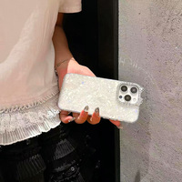 Lentille de diamant incrustée de chat de motif de coquille artisanale IMD adaptée à l'iPhone 17 16 Pro Max étui de téléphone portable texture haut de gamme TPU + PC