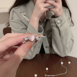 Hot Sale Women's <b>Titanium</b> Punk Korean Style Stacking <b>Rings</b> Crown Flower Zircon Inlay Adjustable Opening Trending Fashion - Product Image 3