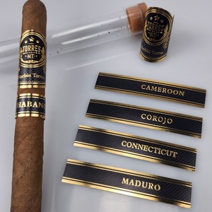 Latest Custom-shaped Luxury Gold Foil <b>Logo</b> Cigar Ring <b>Sticker</b> High Quality Heat Sensitive UV Printing Hot Stamping for Ciagr - Product Image 5