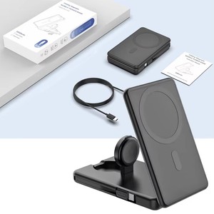 Cargador inalámbrico magnético 3 en 1 de 5000mAh, baterí<span class=keywords><strong>a</strong></span> de repuesto externa <span class=keywords><strong>auxiliar</strong></span> para <span class=keywords><strong>iPhone</strong></span> 16 15 14 13 Pro Max Apple Watch - Product Image 6