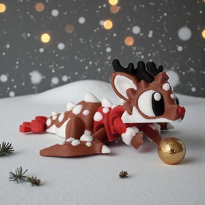 Jouets de Noël en PLA imprimés en 3D Vashine, rennes et dragons colorés, figurines d'action créatives et amusantes imprimées en 3D, cadeaux pour enfants - Product Image 4