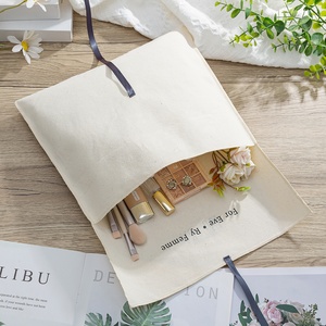 Bolsa <span class=keywords><strong>de</strong></span> Algodón <span class=keywords><strong>Natural</strong></span> Grande con Cierre <span class=keywords><strong>de</strong></span> Cinta, Bolsa Cosmética <span class=keywords><strong>de</strong></span> Algodón con Logotipo Personalizado para Empaque <span class=keywords><strong>de</strong></span> Brochas <span class=keywords><strong>de</strong></span> Maquillaje - Product Image 4