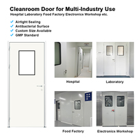 Porte coulissante automatique non hermétique pour salle blanche, à montage externe, en acier galvanisé, design industriel