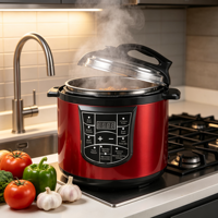 Cuisinière électrique multifonctionnelle programmable 8-en-1 de 1000 W avec écran numérique LED, commande à une touche, cuve intérieure antiadhésive