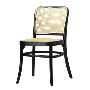 Sedia da pranzo KVJ-8200 moderna in legno di olmo con seduta e schienale in rattan, sedia <span class=keywords><strong>Huffman</strong></span> in legno massello per eventi. - Product Image 5