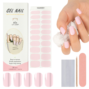 Huizi Factory Koreaanse Custom Gel Nagelstickers Niet-toxisch Langdurig Semi-gecureerde Gel Nagelwraps - Product Image 5