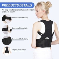 Support dorsal universel noir pour correction de posture, idéal pour le bureau, l'entraînement et le fitness, en néoprène