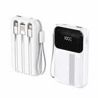 Batterie externe numérique portable mini 20000mAh 22.5W à charge rapide avec 3 câbles intégrés