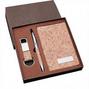 Custom Eco-Friendly New Year Promo Office Supplies Event <b>Gift</b> <b>Set</b> for Partners with Notebook Pen Keychain - Product Image 4