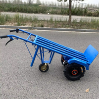 Carro de tigre eléctrico ligero, carro de mano de acero plano de dos ruedas, plataforma de manejo de almacén, carro de sitio de construcción