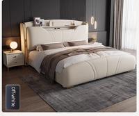 Ensemble de meubles de chambre à coucher luxueux en cuir italien, lit inclinable réglable et confortable