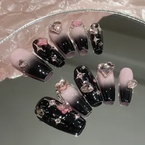 Sarg Acryl Französisch Stil Ongle Künstliche Fingernägel Nail Art Benutzer definierte Luxus Matte Falsche Nägel Drücken Sie auf Nägel