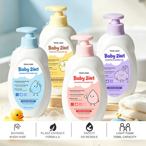 Marca Privada, Champú y Gel de Ducha 2 en 1 <span class=keywords><strong>para</strong></span> Bebés, Fórmula Sin Lágrimas, 750 ml, Reparador, Fabricante, Cuidado del Bebé, Personalizado, Más Vendido - Product Image 2