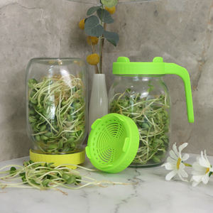 Nouveau Design Vert Sans BPA Large Bouche 86mm Semences Germination Mason Jar Couvercles avec Poignée - Product Image 6