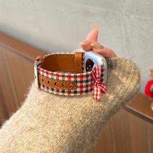 Correa de Cuero con Diseño de Nudo, Temática de Invierno y Navidad, Ligera y Ajustable para Reloj S9/S10 - Product Image 2