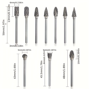 ตะไบทังสเตนคาร์ไบด์ตัดคู่ชุดหัวเจาะเหล็กเกรดอุตสาหกรรม10ชิ้น - Product Image 2
