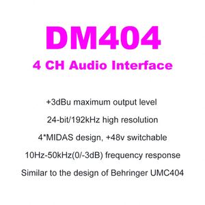 Interface audio USB 4 entrées 4 sorties pour PC, résolution 24 bits/192 kHz, pour enregistrement professionnel, carte son, interface audio - Product Image 6