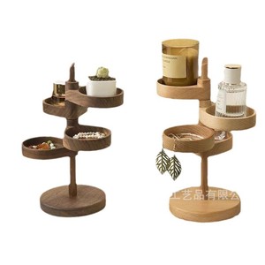 Wooden <b>Desktop</b> <b>Shelf</b> 5 Layers Round Multipurpose Organizer For Jewelry Succulents Office Storage Standing Type - Product Image 1