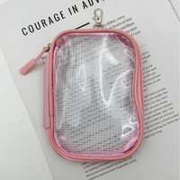Porte-monnaie transparent en PVC avec fermeture éclair, mini pochette de rangement souple et portable, trousse de premiers secours de voyage