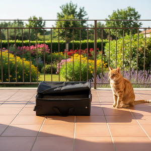 <span class=keywords><strong>Bac</strong></span> à litière pour chat pliable en tissu Oxford <span class=keywords><strong>noir</strong></span>, imperméable, écologique, durable, de grande capacité (20L), avec fermeture éclair pour les voyages - Product Image 3