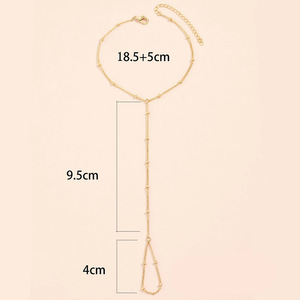 2024 Schakel Ketting Armband Koper Zirkoon Vlinder Kralen Vinger Ring Pols Ketting Slave Armbanden Parel Hand Ketting Armband - Product Image 6