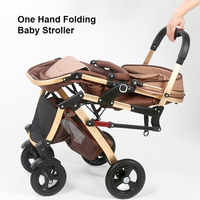 Système de voyage pour poussette jumelle 3 en 1 de luxe léger avec caractéristiques de transport pliables pratiques