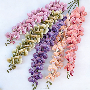 Lot <span class=keywords><strong>de</strong></span> <span class=keywords><strong>15</strong></span> grandes orchidées Phalaenopsis artificielles à tige longue, toucher réel, pour la décoration <span class=keywords><strong>de</strong></span> la maison et <span class=keywords><strong>de</strong></span> mariages - Product Image 3