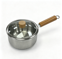 Casserole vapeur double couche en acier inoxydable avec couvercle en verre pour aliments pour bébés et sauces