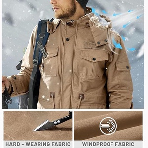 Veste d'hiver fonctionnelle <span class=keywords><strong>3</strong></span> <span class=keywords><strong>en</strong></span> <span class=keywords><strong>1</strong></span> pour <span class=keywords><strong>homme</strong></span>, veste chaude à capuche coupe-vent thermique avec doublure polaire pour une utilisation <span class=keywords><strong>en</strong></span> extérieur par temps froid - Product Image 3