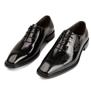 Top Luxury Designer New <b>Flat</b> Waterproof <b>Pointed</b> <b>Toe</b> Breathable Lightweight Lace-up Men's Business Shoes Valentina Leather Upper - Product Image 6