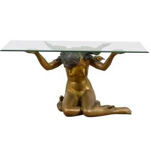 Decoración del hogar fundición desnuda hermosa Señora mujer bronce escultura Mesa Basse mesa de centro - Product Image 3