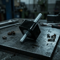 Amortisseur de vibrations moteur robuste en caoutchouc naturel fileté, fabriqué sur mesure en usine, construction en caoutchouc et métal collés