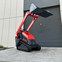 Mini-chargeuse compacte sur chenilles avec écran de surveillance numérique, composé de caoutchouc durable et haute efficacité