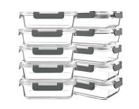 10 paquets de 30 oz en verre borosilicaté hermétique pour la préparation des repas couvercles en bambou sans BPA chauffants écologiques pour le stockage des aliments